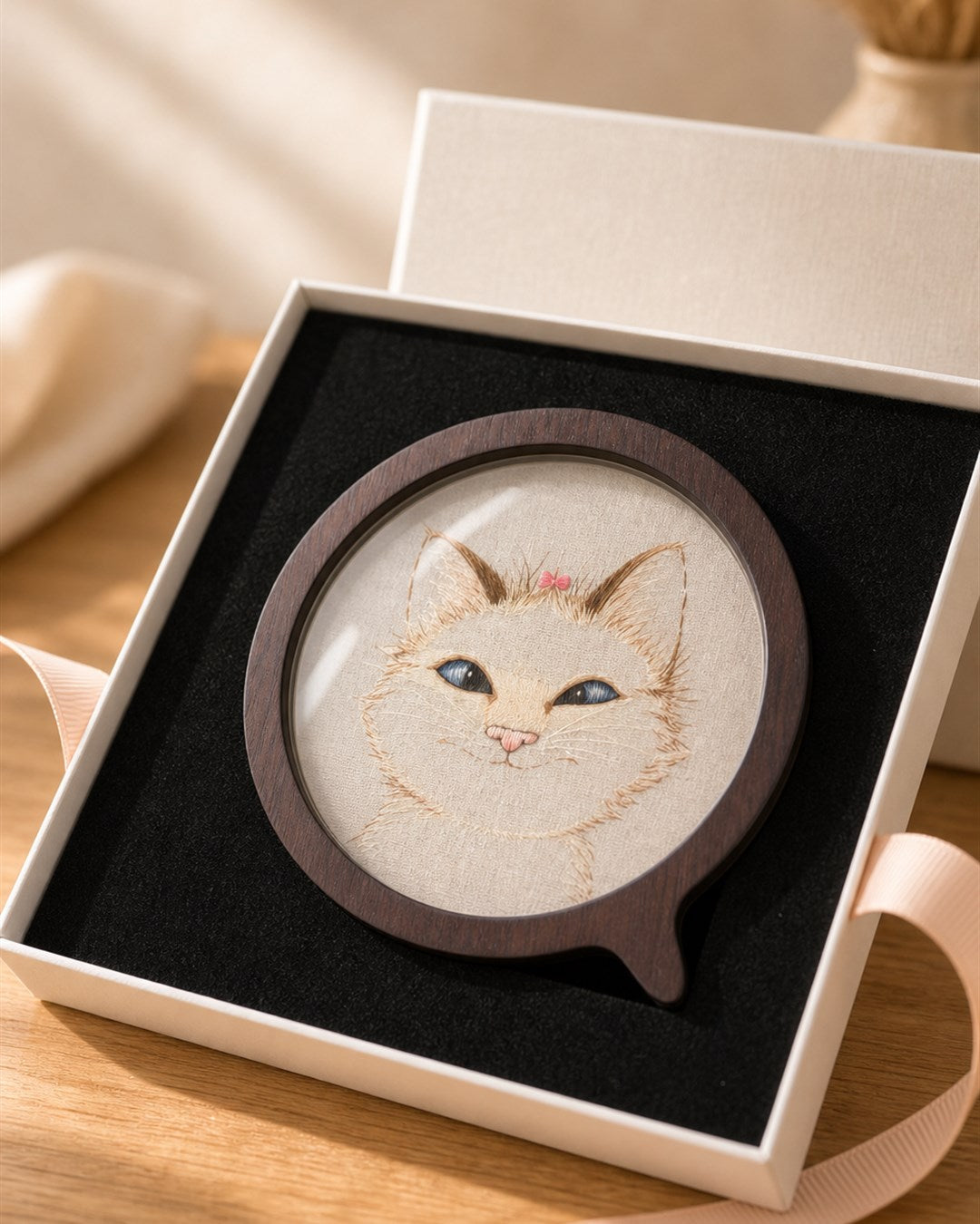 How a Pet Photo Becomes a Handmade Silk Embroidery Portrait