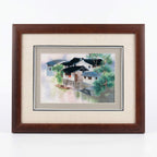 Random-Stitch Embroidery Framed Art – Jiangnan Water Village in Summer– Handcrafted Silk Artwork | Orient Handcraft
