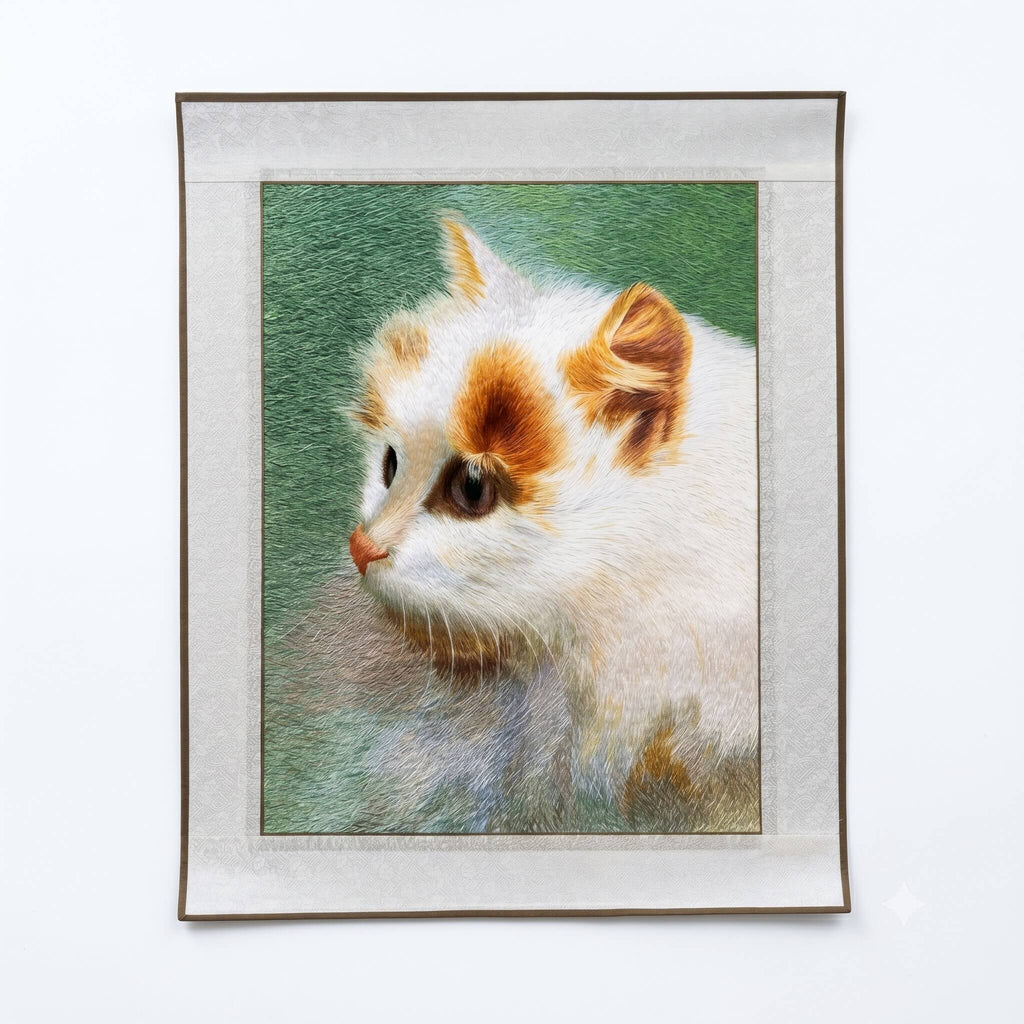 🐱 Cat — Cat Chaotic-Stitch Embroidery 15.7x19.7in | Orient Handcraft
