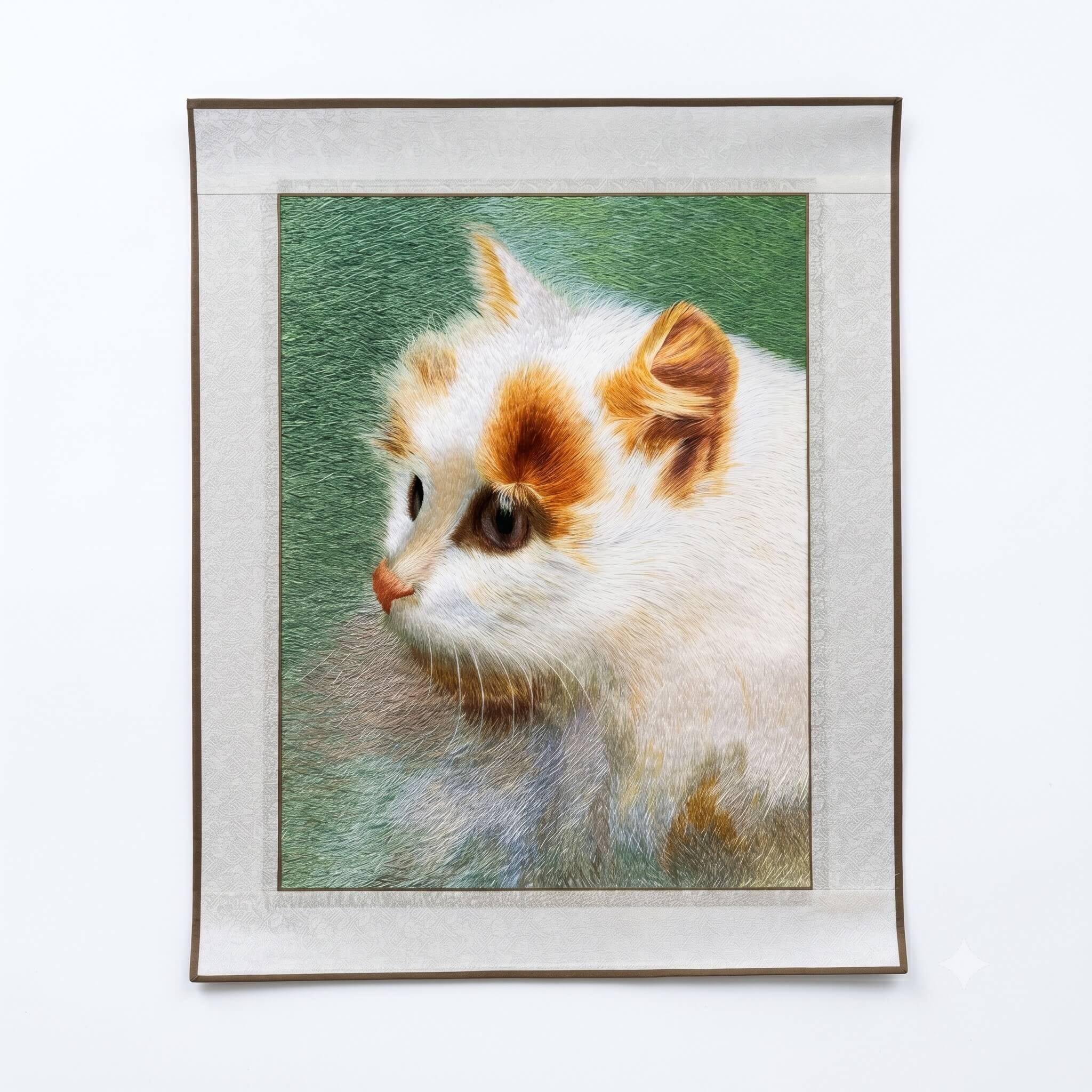 🐱 Cat — Cat Chaotic-Stitch Embroidery 15.7x19.7in | Orient Handcraft
