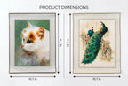 Chaotic-Stitch Embroidery Size Chart — Cat & Peacock 15.7×19.7in | Orient Handcraft