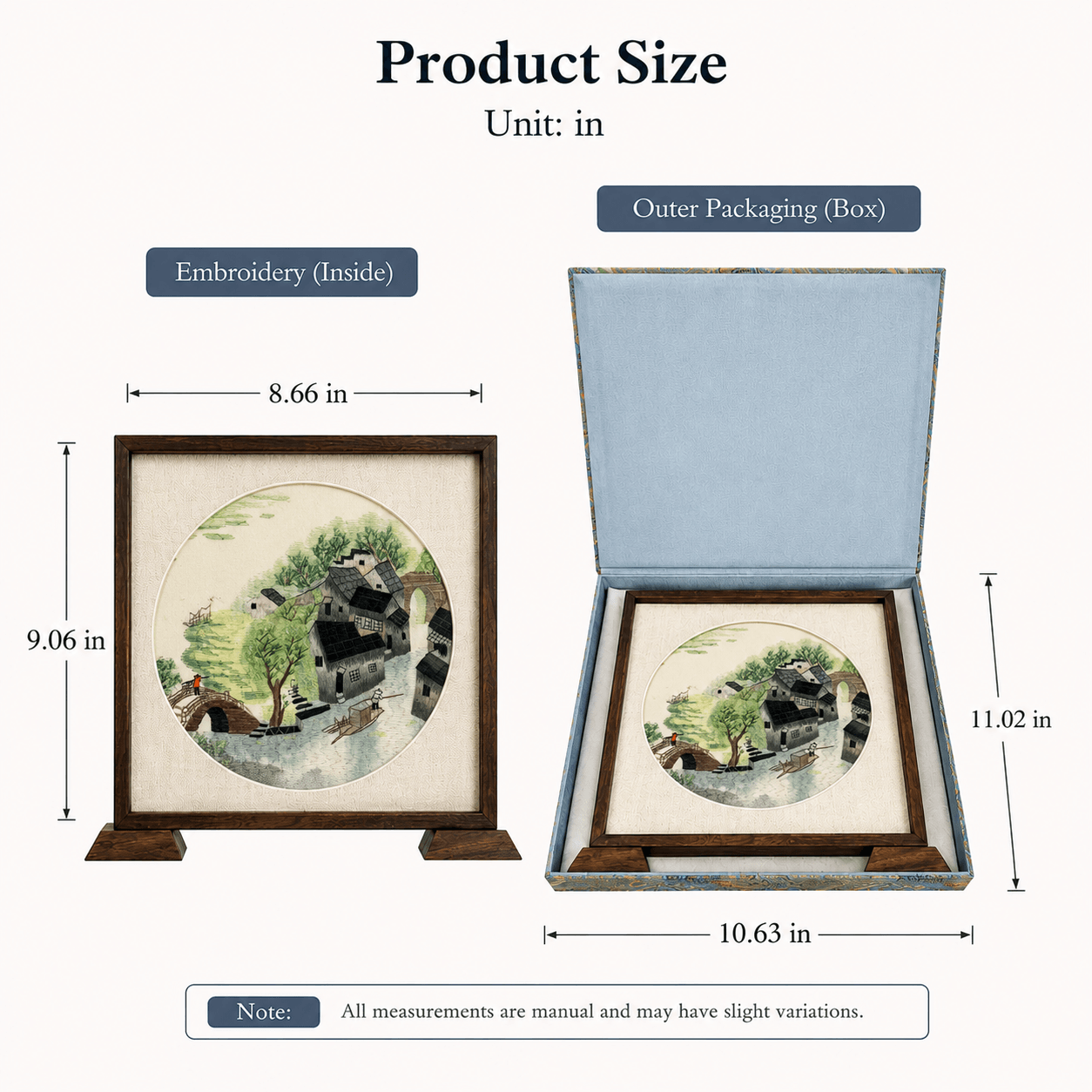 Handcrafted Fine Art Desk Ornaments – Four Seasons Product Dimensions & Size Chart – Accurate Measurement Guide | Orient Handcraft