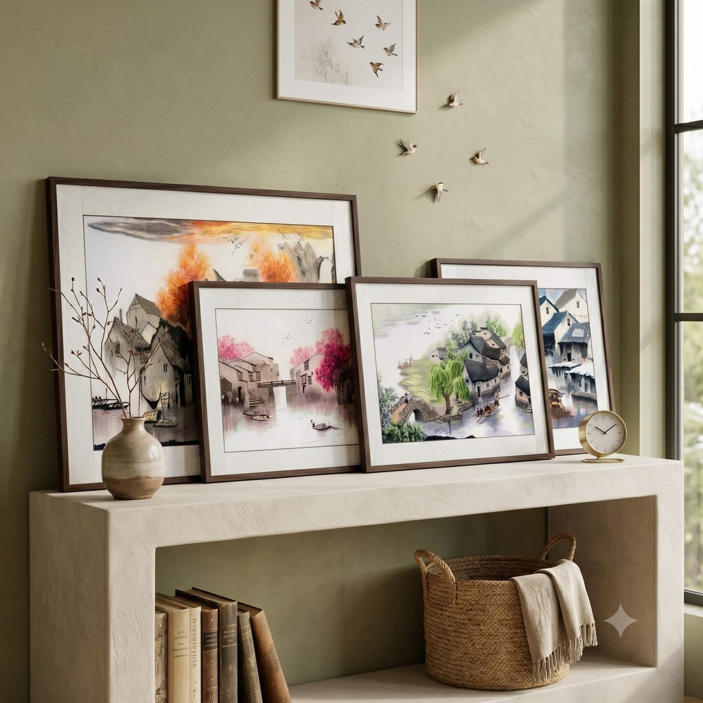 Jiangnan Waterscape Scene – Changzhou Random-Stitch Embroidery \| Orient Handcraft