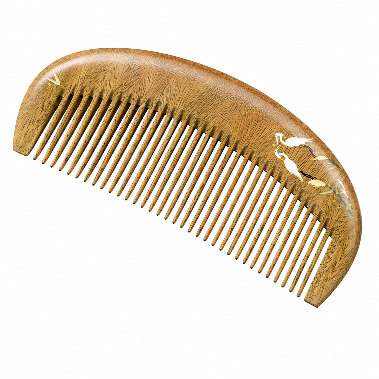 Hand-carved boxwood comb – Crane Harmony Heritage Series, front view