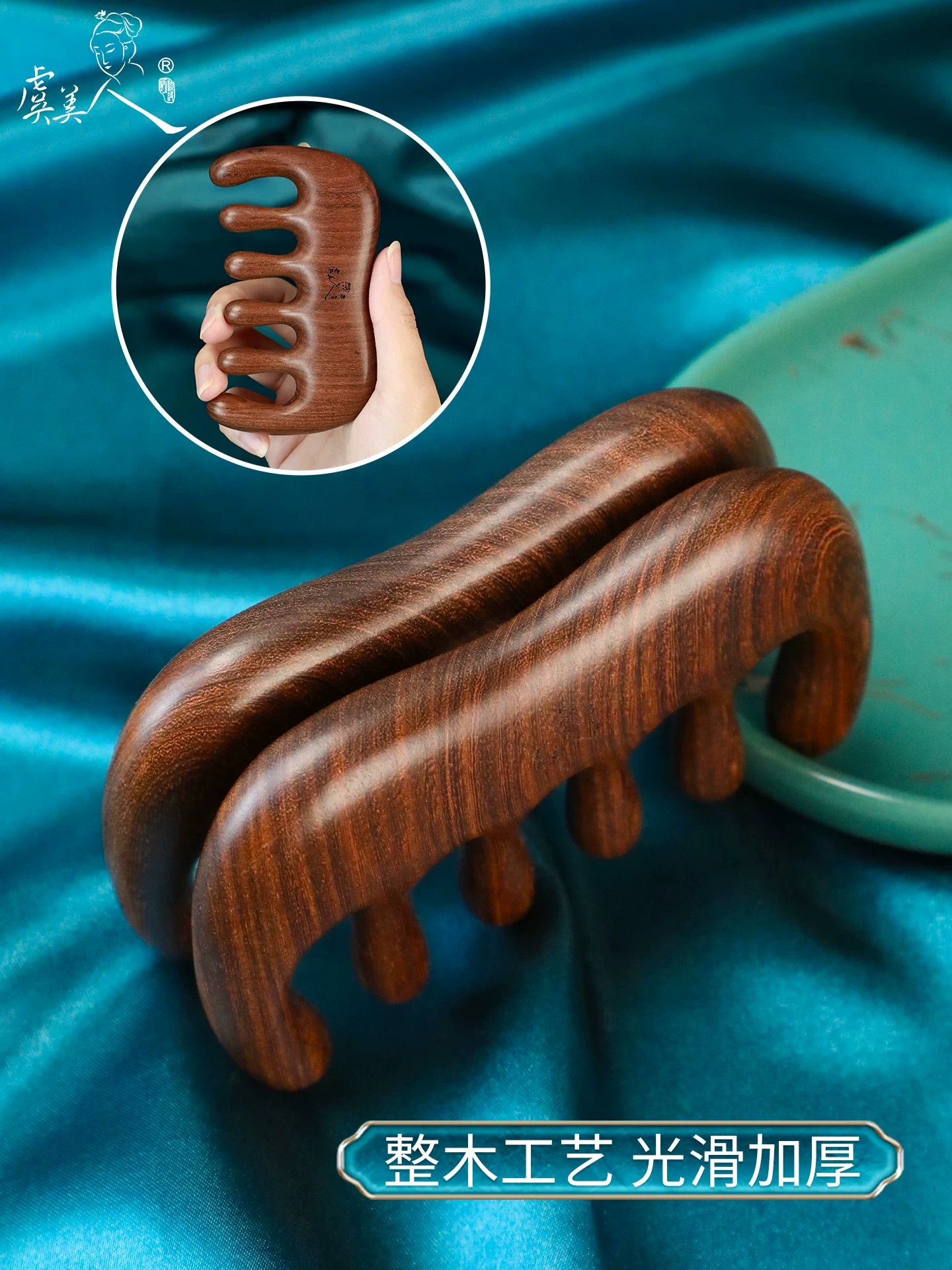 Handcrafted Smooth-Teeth Fine Art Comb – Detailed Close-Up – Smooth Detangling & Scalp Comfort | Orient Handcraft
