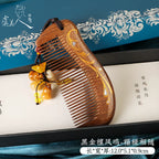 Black sandalwood comb in use – anti-static, gentle daily hair grooming