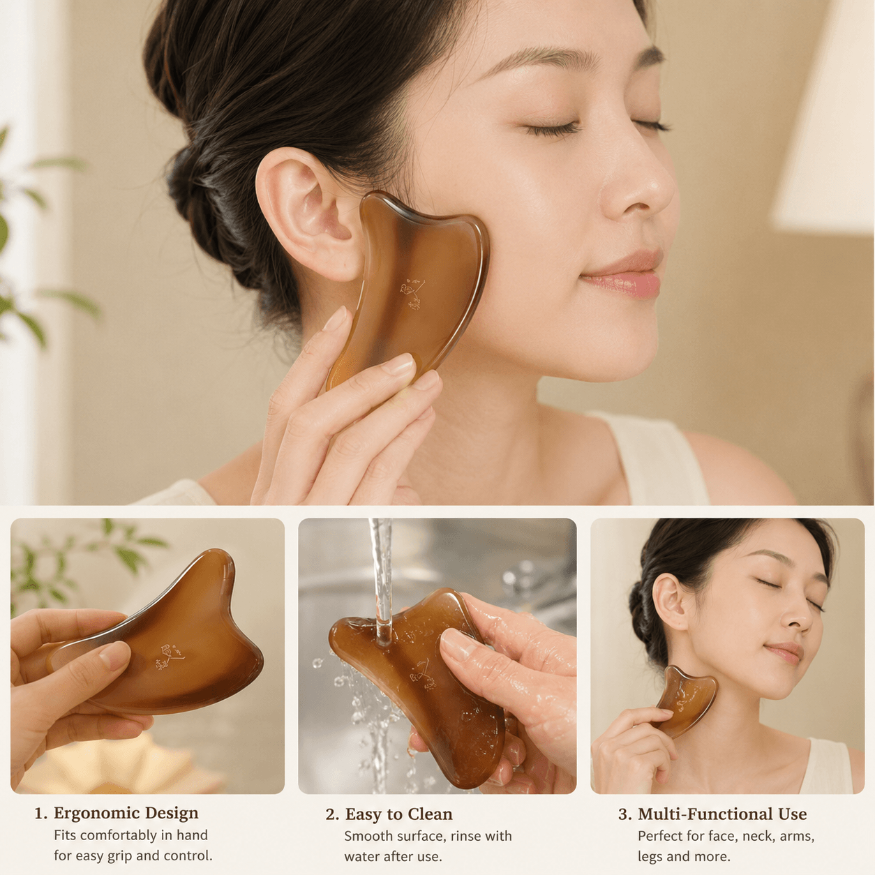Handcrafted Natural Yak Horn Massage Comb Set – Scalp Massage in Use – Stimulates Blood Circulation and Hair Growth | Orient Handcraft