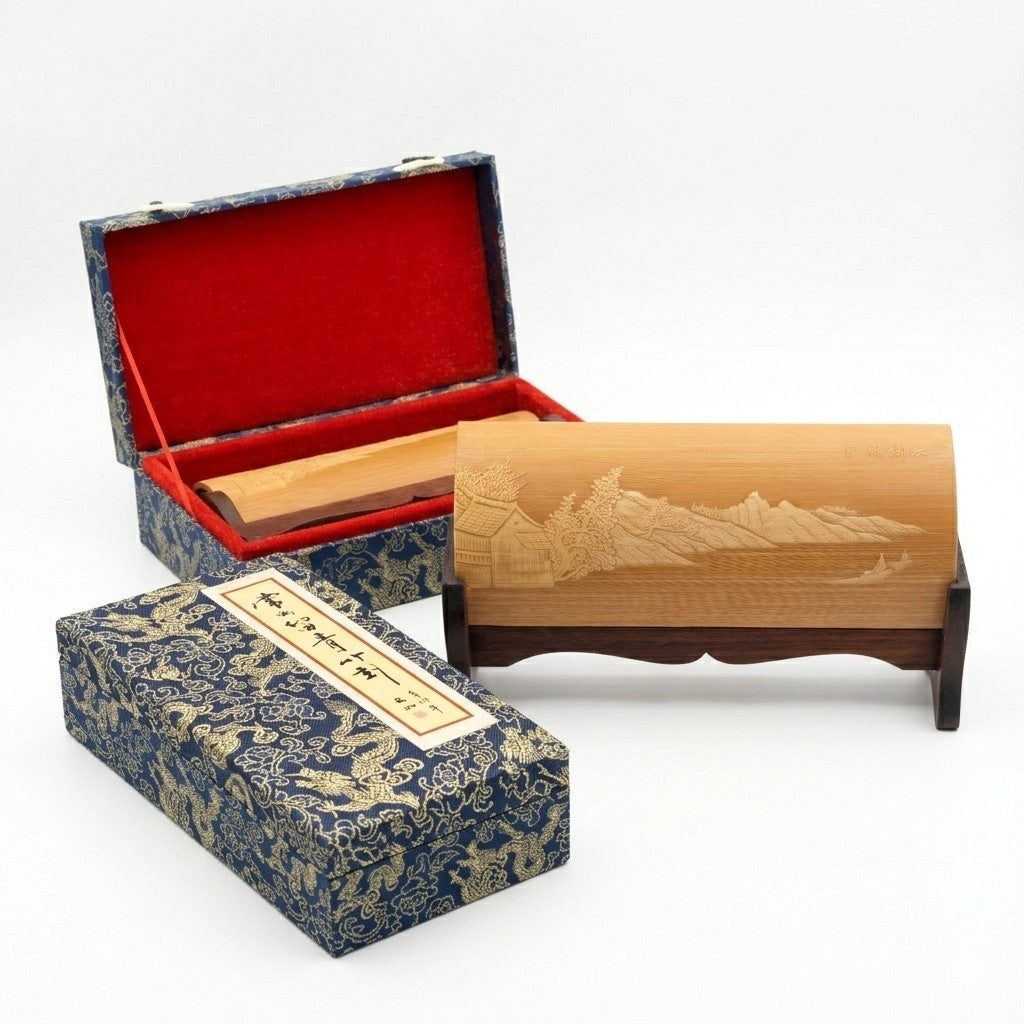 Liuqing Bamboo Carving Wrist Rest – Luxury Gift Box Packaging – Premium Chinese Artisan Gift for Executives | Orient Handcraft-main