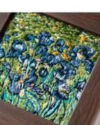 Irises inspired Changzhou Random-Stitch Embroidery silk thread detail