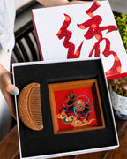 Changzhou Random-Stitch horse embroidery and handcrafted comb gift set lifestyle display