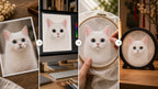 Custom Pet Portrait Silk Embroidery Display | 5.1in Acrylic Frame