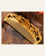 Natural wooden comb teeth with smooth polished finish
