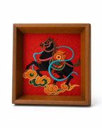 Horse motif Random-Stitch embroidery tabletop frame — Changzhou intangible cultural heritage