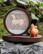 Handmade mulberry silk horse embroidery gift set lifestyle display — Chinese intangible cultural heritage