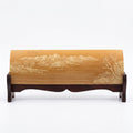 	Liuqing bamboo carving wrist rest – Sitting in the Pavilion Awaiting the Ferry | Orient Handcraft